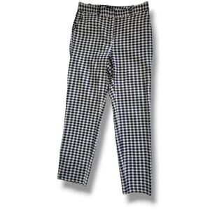 Topshop Women’s Blue White Houndstooth Cropped Pants Size 6